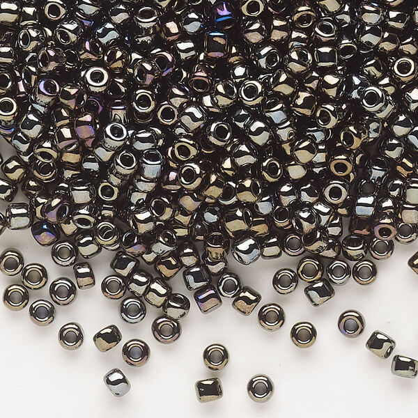 Seed bead, Dyna-Mites™, glass, opaque iris gold, #8 round. Sold per 1/2 kilogram pkg. image number 0