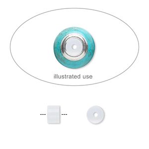Bead adaptor, silicone, clear, 5x3.5mm round tube, fits 4.5-5mm bead hole. Sold per pkg of 100.