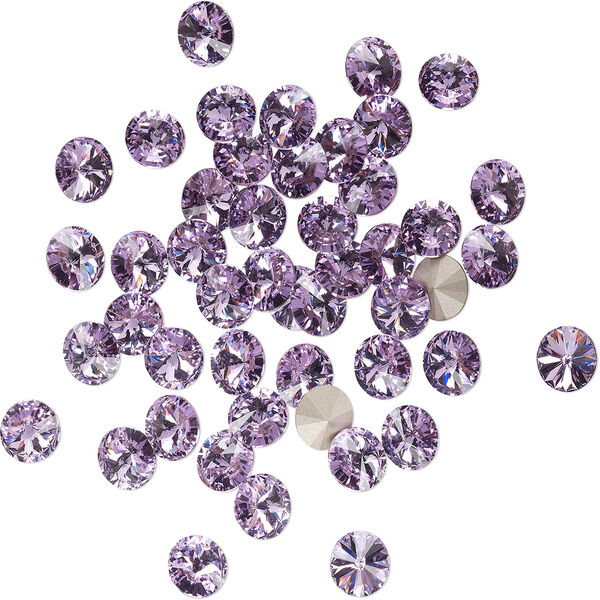 Chaton 144pk violet foil back, Preciosa MAXIMA Czech crystal rhinestone 12mm rivoli image number 0