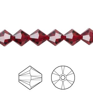 Bead 12pk Siam, Crystal Passions® 8mm bicone 5328
