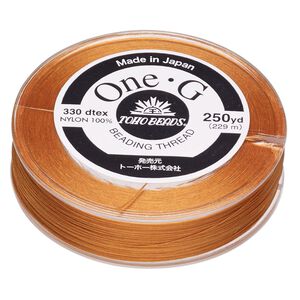 Thread, One-G™, nylon, pkg/250 yards, orange, size 0.