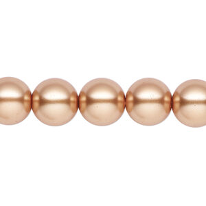 Pearl 2pk bright gold, Celestial Crystal® 10mm round 15.5-16 inch