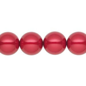 Pearl 10pk red, Preciosa Czech crystal 12mm round