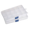 Organizer box, plastic, clear and blue, 6-3/4 x 3-3/4 x 3/4-inch with hang tab, 15 compartments. Sold per pkg of 2. image number 1