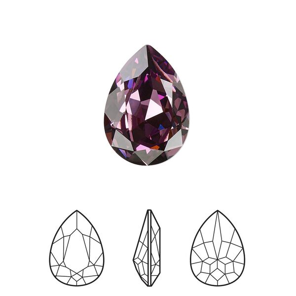 Fancy stone 48pk iris foil back, Swarovski® 18x13mm pear 4320 image number 0