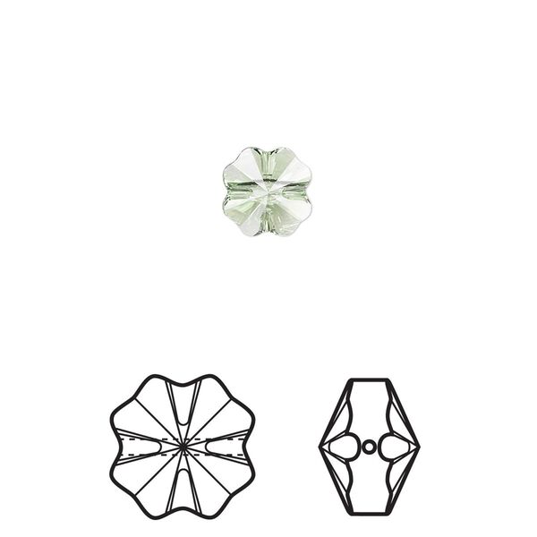 Bead 6pk peridot, Crystal Passions® 8mm clover 5752 image number 0