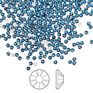 Flat back 144pk Capri blue foil back, Preciosa MAXIMA Czech crystal rhinestone 1.7-1.9mm chaton rose round SS5