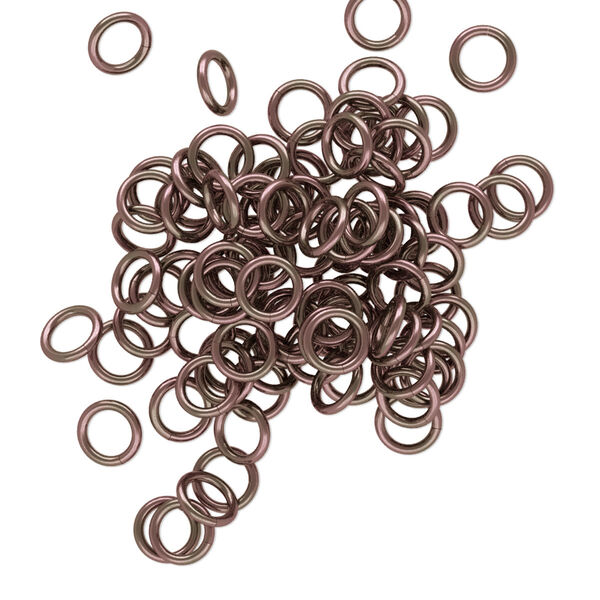 Jump ring, anodized aluminum, bronze, 5mm round, 3.4mm inside diameter, 20 gauge. Sold per pkg of 100. image number 0