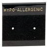 Earring card, flocked plastic, black and gold, 1x1-inch square with "HYPO-ALLERGENIC." Sold per pkg of 100. image number 0
