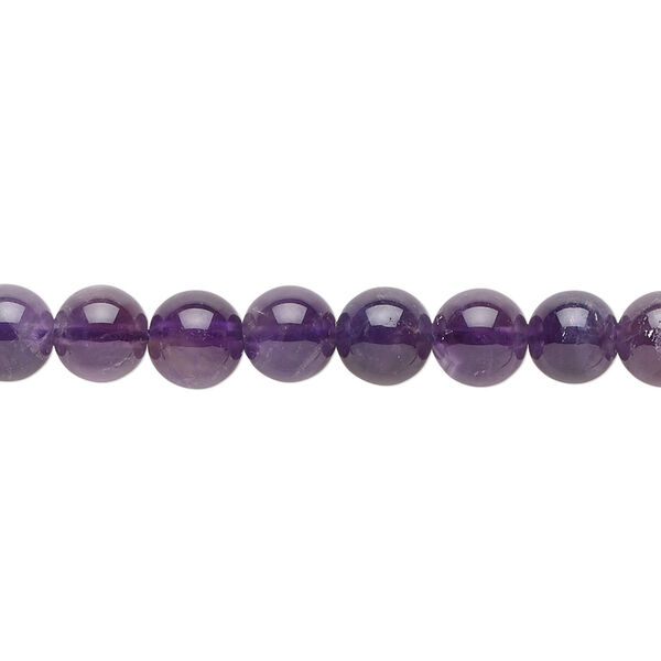 Bead, amethyst (natural), 6mm round, C grade, Mohs hardness 7. Sold per 15-1/2" to 16" strand. image number 0