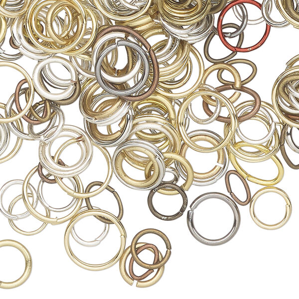 Jump ring / split ring mix 1pkg1, 2-18mm, 50 grams. image number 0