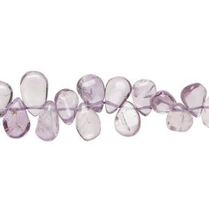 Lavender amethyst and amethyst 1pkg1, top-drilled teardrop bead natural, 13 inch 7x5mm-11x6mm