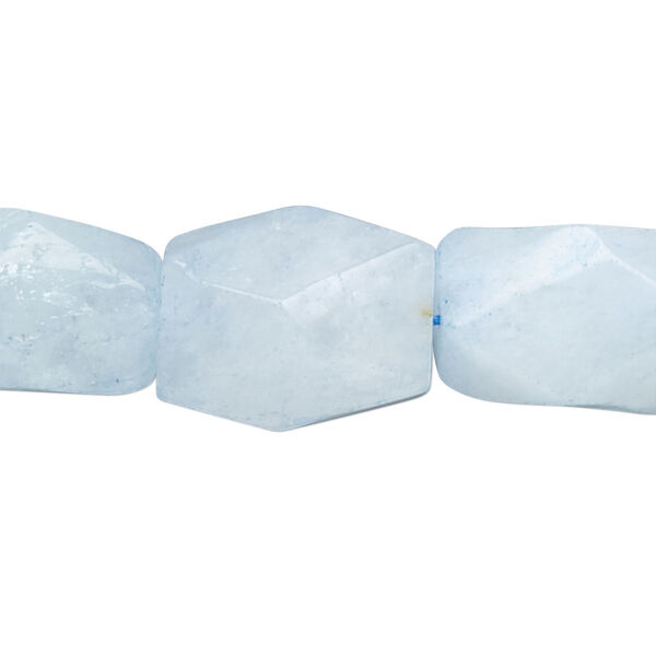 Bead, blue aquamarine (dyed / heated), small to medium faceted nugget, Mohs hardness 7-1/2 to 8. Sold per 16-inch strand. image number 0