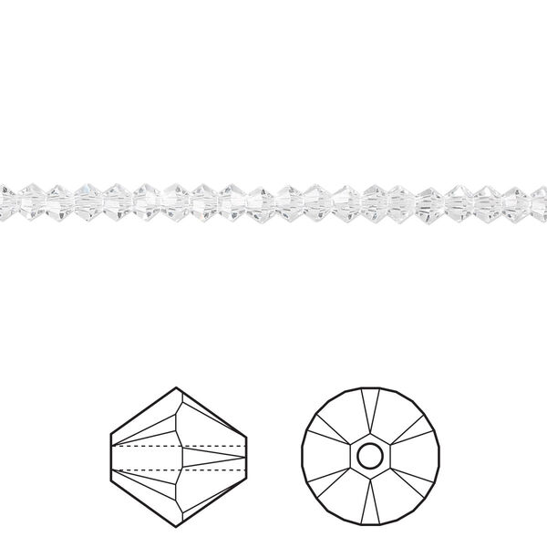 Bead 48pk crystal, Crystal Passions® 3mm bicone 5328 image number 0