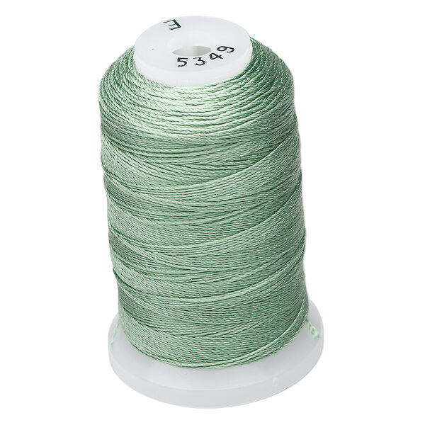 Thread, Purely Silk™, medium green, size E. Sold per 200-yard spool. image number 0