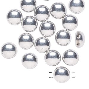 Bead, Preciosa Candy™, Czech pressed glass, opaque silver, 8mm candy with (2) 0.8-0.9mm holes. Sold per pkg of 20.