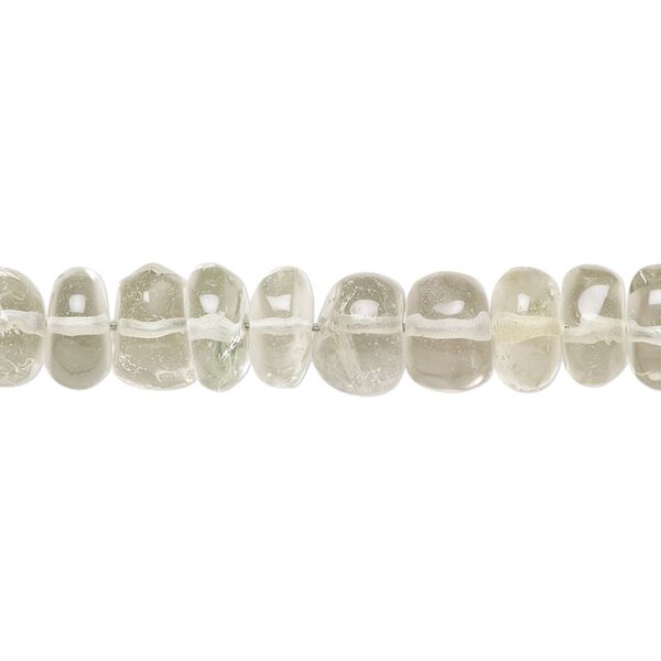 Green quartz 1pkg1, hand-cut rondelle bead 13 inch 7x5mm-9x6mm image number 0