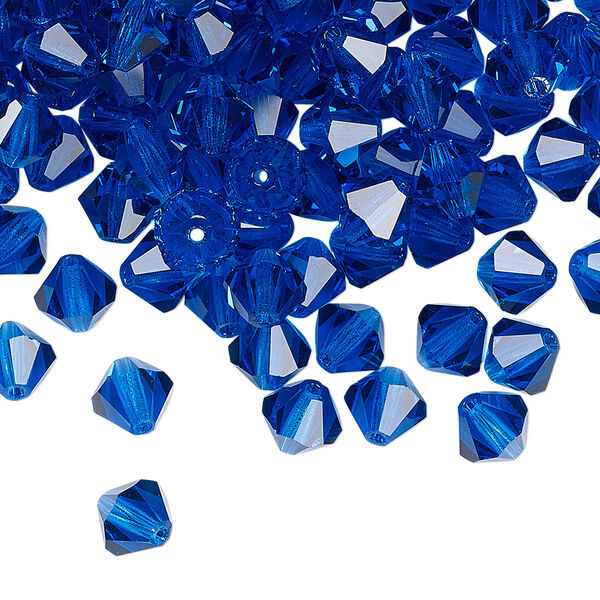 Bead 24pk Capri blue, Preciosa Czech crystal 6mm bicone image number 0