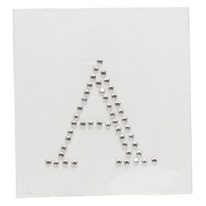 Iron-on transfer 1pk crystal clear, Preciosa Czech crystal 35x33.5mm "A"