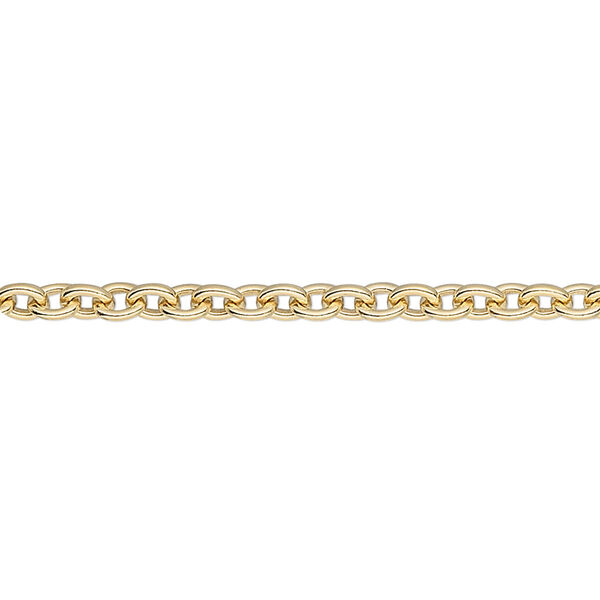 Chain, 14Kt gold-filled, 3mm cable. Sold per pkg of 5 feet. image number 0