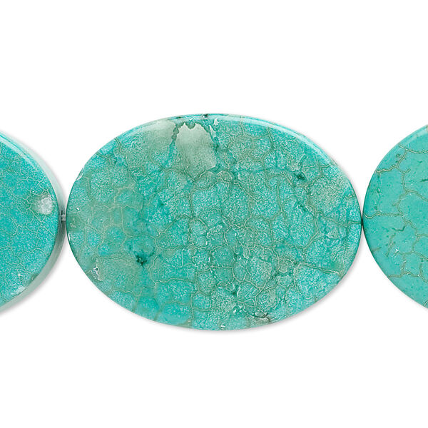 Magnesite 1pkg1, flat oval bead 17 inch 39x29x17mm-40x29x20mm image number 0