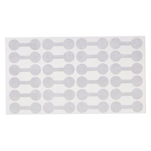 Jewelry tag, Rhino Skin DuPont™ Tyvek®, polyethylene, silver, 7/16 inches round, 1-3/8 inches overall. Sold per pkg of 1,000.