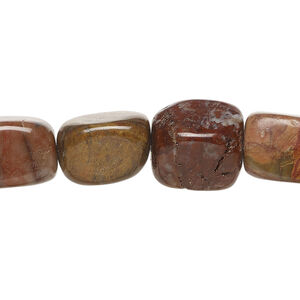Red creek jasper 1pkg1, nugget bead, 15.5-16 inch small