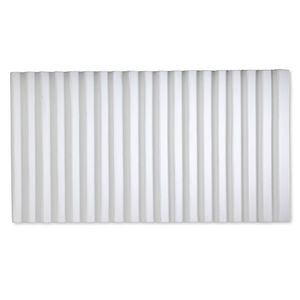 Display insert, bracelet, leatherette, white, 14-1/2 x 7-1/2 x 7/16 inches with 18 rows. Sold individually.