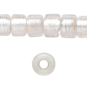 Bead, lampworked glass, semitransparent clear with fine silver foil, 12x8mm crow. Sold per 15-1/2" to 16" strand.