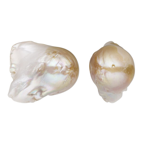 Pearl, cultured freshwater (natural), mauve, 25x21mm-27x22mm baroque, C grade, Mohs hardness 2-1/2 to 4. Sold individually. image number 0