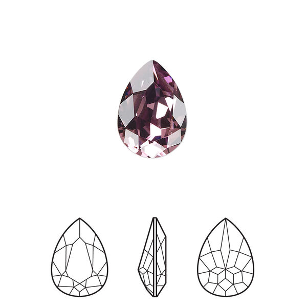Fancy stone 1pk iris foil back, Crystal Passions® 14x10mm pear 4320 image number 0