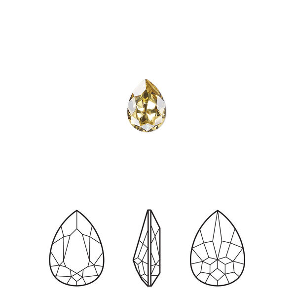 Fancy stone 180pk dark jonquil foil back, Swarovski® 8x6mm pear 4320 image number 0