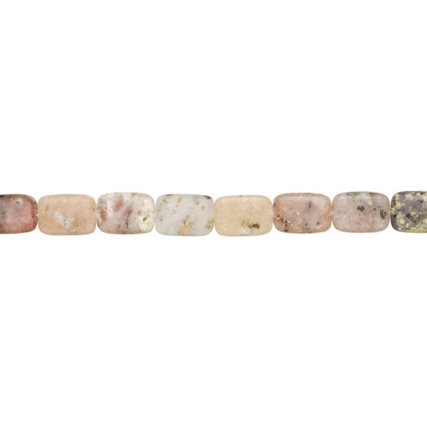 Pink lepidolite 1pkg1, puffed rectangle bead natural, 15 inch 25x18mm image number 1