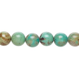 Turquoise 1pkg1, round bead 15 inch 8-9mm