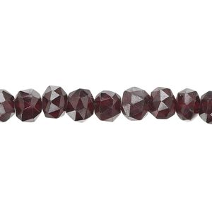 Garnet 1pkg1, hand-cut faceted round bead 15.5-16 inch 7mm