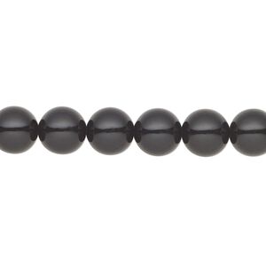 Pearl 100pk magic black, Preciosa Czech crystal 8mm round