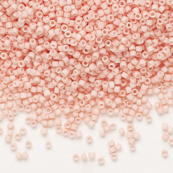 Seed bead, Delica®, glass, pkg/7.5g, #11 round, opaque matte light salmon (DB-1513). image number 0