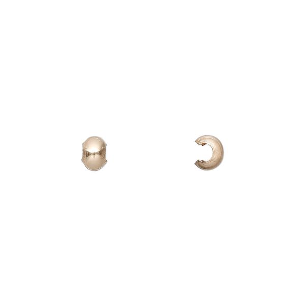 Crimp cover, 12Kt gold-filled, 4mm. Sold per pkg of 100. image number 0