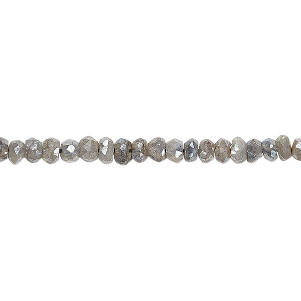 Bead, labradorite (coated), luster, 3x2mm-4x3mm hand-cut faceted rondelle, C grade, Mohs hardness 6 to 6-1/2. Sold per 13-inch strand. image number 0