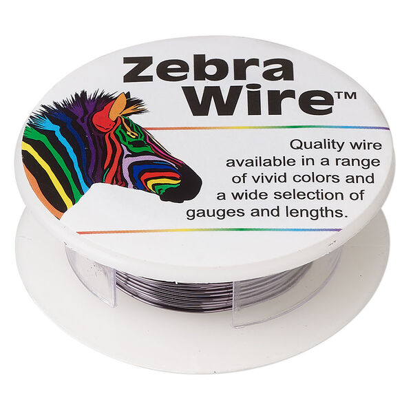 Wire, Zebra Wire™, color-coated copper, midnight blue, round, 24 gauge. Sold per 20-yard spool. image number 0