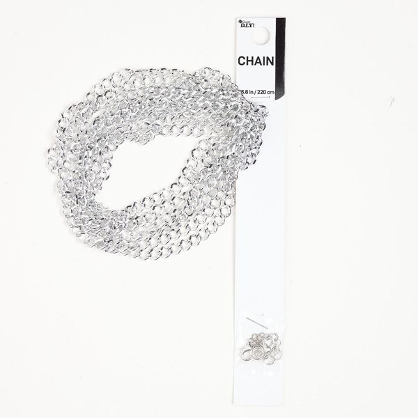Chain 1pkg1 brass / steel / aluminum, assorted 8 piece set silver finish image number 0