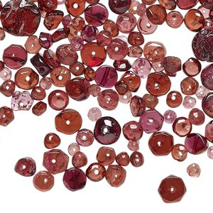 Rhodolite garnet / garnet 1pkg1, hand-cut mixed shape bead natural 1 oz mix 3x2mm-7mm