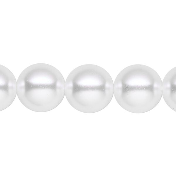 Pearl 1pk white, Celestial Crystal® 12mm round 15.5-16 inch image number 0