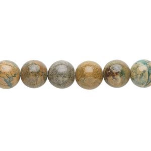 Verdite 1pkg1, round bead natural 15.5-16 inch 8mm