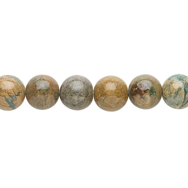 Verdite 1pkg1, round bead natural 15.5-16 inch 8mm image number 0