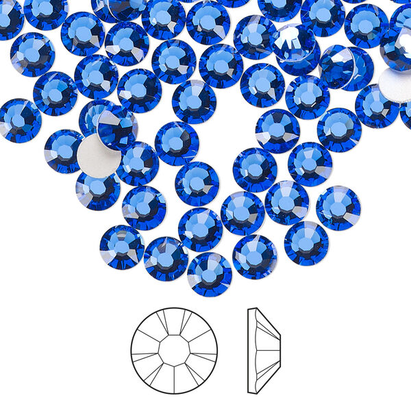 Flat back 144pk sapphire foil back, Preciosa MAXIMA Czech crystal rhinestone 4.6-4.8mm chaton rose round SS20 image number 0