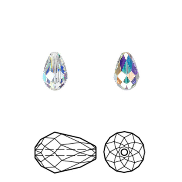 Bead 144pk crystal AB, Swarovski® 9x6mm teardrop 5500 image number 0