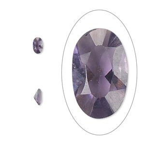 Gem, cubic zirconia, amethyst purple, 5x3mm faceted oval, Mohs hardness 8-1/2. Sold per pkg of 5.