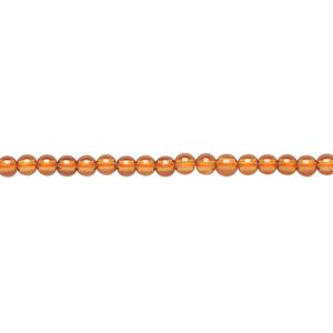 Spessartite garnet 1pkg1, round bead natural 15.5-16 inch 3-4mm