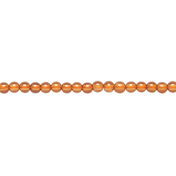 Spessartite garnet 1pkg1, round bead natural 15.5-16 inch 3-4mm image number 0